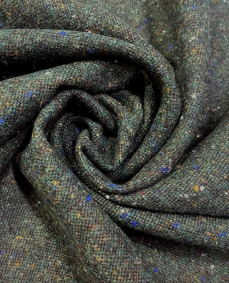 Костюмный твид меланж т.зеленый